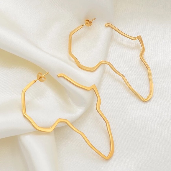 11cm Africa Shaped hoop earrings - Picture 5 of 8